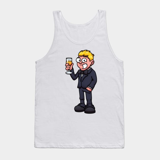 Cool Handsome Man In Suit Drinking Champagne Tank Top by TheMaskedTooner